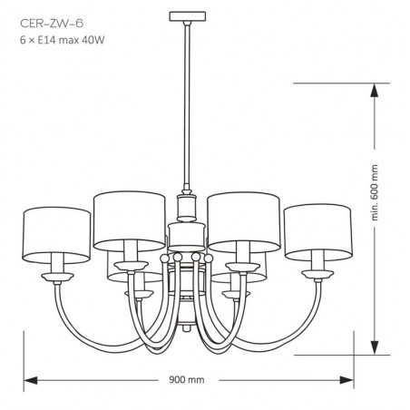 Pakabinamas šviestuvas CERO Gold CER-ZW-6(Z)