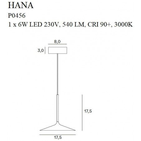6W LED Pakabinamas šviestuvas HANA Black P0456